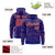 Custom Purple Red Varsity Full-Zip Letterman Leopard Print Hoodie Jacket