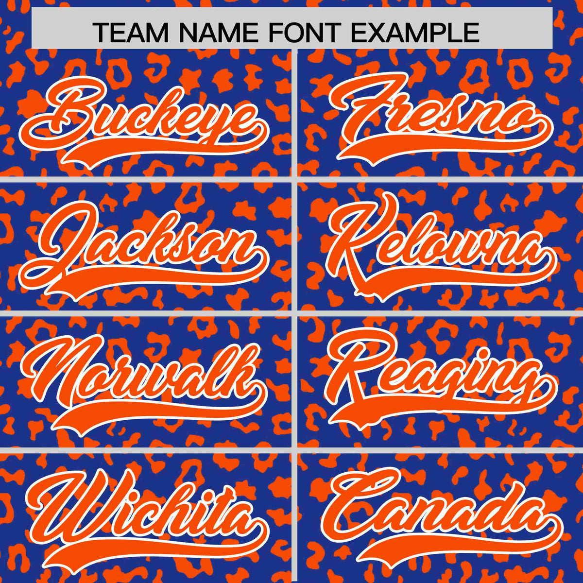 Custom Royal Blue Orange Varsity Full-Zip Letterman Leopard Print Hoodie Jacket