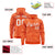 Custom Orange White Varsity Full-Zip Letterman Leopard Print Hoodie Jacket