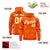 Custom Orange Gold Varsity Full-Zip Letterman Leopard Print Hoodie Jacket