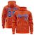 Custom Orange Royal Blue Varsity Full-Zip Letterman Leopard Print Hoodie Jacket