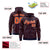 Custom Navy Orange Varsity Full-Zip Letterman Leopard Print Hoodie Jacket