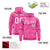 Custom Pink White Varsity Full-Zip Letterman Leopard Print Hoodie Jacket