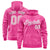 Custom Pink Light Pink Varsity Full-Zip Letterman Leopard Print Hoodie Jacket