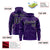 Custom Purple Black Varsity Full-Zip Letterman Leopard Print Hoodie Jacket