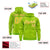 Custom Neon Green Gold Varsity Full-Zip Letterman Leopard Print Hoodie Jacket