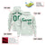 Custom White Kelly Green Varsity Full-Zip Letterman Leopard Print Hoodie Jacket