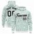 Custom White Green Varsity Full-Zip Letterman Leopard Print Hoodie Jacket