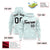 Custom White Aqua Varsity Full-Zip Letterman Leopard Print Hoodie Jacket