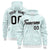 Custom White Aqua Varsity Full-Zip Letterman Leopard Print Hoodie Jacket