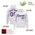 Custom White Purple Varsity Full-Zip Letterman Leopard Print Hoodie Jacket