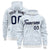 Custom White Navy Varsity Full-Zip Letterman Leopard Print Hoodie Jacket