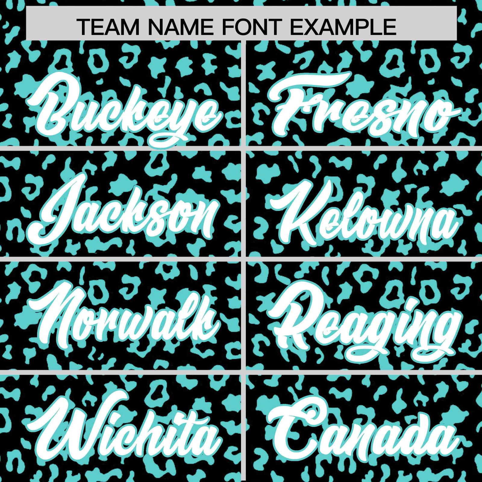 Custom Black Aqua Varsity Full-Zip Letterman Leopard Print Hoodie Jacket