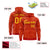 Custom Red Gold Varsity Full-Zip Letterman Leopard Print Hoodie Jacket