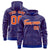 Custom Royal Blue Orange Varsity Full-Zip Letterman Leopard Print Hoodie Jacket