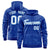 Custom Royal Blue Powder Blue Varsity Full-Zip Letterman Leopard Print Hoodie Jacket