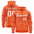 Custom Orange White Varsity Full-Zip Letterman Leopard Print Hoodie Jacket