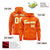 Custom Orange Gold Varsity Full-Zip Letterman Leopard Print Hoodie Jacket