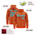 Custom Orange Aqua Varsity Full-Zip Letterman Leopard Print Hoodie Jacket