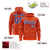 Custom Orange Royal Blue Varsity Full-Zip Letterman Leopard Print Hoodie Jacket