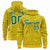 Custom Gold Kelly Green Varsity Full-Zip Letterman Leopard Print Hoodie Jacket