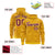 Custom Gold Crimson Varsity Full-Zip Letterman Leopard Print Hoodie Jacket