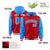 Custom Red Powder Blue Raglan Sleeves Varsity Full-Snap Letterman Two Tone Hoodie Jacket