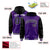 Custom Purple Black Raglan Sleeves Varsity Full-Snap Letterman Two Tone Hoodie Jacket