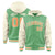 Custom Green Cream Raglan Sleeves Varsity Full-Snap Letterman Two Tone Hoodie Jacket