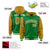 Custom Kelly Green Gold Raglan Sleeves Varsity Full-Snap Letterman Two Tone Hoodie Jacket