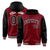 Custom Crimson Black Raglan Sleeves Varsity Full-Snap Letterman Two Tone Hoodie Jacket