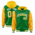 Custom Kelly Green Gold Raglan Sleeves Varsity Full-Snap Letterman Two Tone Hoodie Jacket