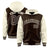 Custom Brown Cream Raglan Sleeves Varsity Full-Snap Letterman Two Tone Hoodie Jacket