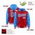 Custom Red Powder Blue Raglan Sleeves Varsity Full-Snap Letterman Two Tone Hoodie Jacket