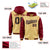 Custom Khaki Crimson Raglan Sleeves Varsity Full-Snap Letterman Two Tone Hoodie Jacket