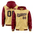 Custom Khaki Crimson Raglan Sleeves Varsity Full-Snap Letterman Two Tone Hoodie Jacket