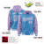 Custom Powder Blue Light Purple Raglan Sleeves Varsity Full-Snap Letterman Two Tone Hoodie Jacket