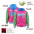 Custom Pink Green Raglan Sleeves Varsity Full-Snap Letterman Two Tone Hoodie Jacket