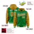 Custom Kelly Green Gold Raglan Sleeves Varsity Full-Snap Letterman Two Tone Hoodie Jacket