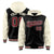 Custom Black Cream Raglan Sleeves Varsity Full-Snap Letterman Two Tone Hoodie Jacket