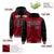 Custom Crimson Black Raglan Sleeves Varsity Full-Snap Letterman Two Tone Hoodie Jacket