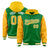 Custom Kelly Green Gold Raglan Sleeves Varsity Full-Snap Letterman Two Tone Hoodie Jacket