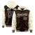 Custom Brown Cream Raglan Sleeves Varsity Full-Snap Letterman Two Tone Hoodie Jacket