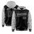 Custom Black Gray Raglan Sleeves Varsity Full-Snap Letterman Two Tone Hoodie Jacket