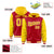 Custom Red Gold Raglan Sleeves Varsity Full-Snap Letterman Two Tone Hoodie Jacket