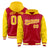 Custom Red Gold Raglan Sleeves Varsity Full-Snap Letterman Two Tone Hoodie Jacket