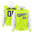 Custom Fluorescent Green White Raglan Sleeves Varsity Full-Snap Letterman Two Tone Hoodie Jacket