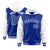 Custom Royal Blue White Raglan Sleeves Varsity Full-Snap Letterman Two Tone Hoodie Jacket