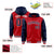 Custom Red Navy Raglan Sleeves Varsity Full-Snap Letterman Two Tone Hoodie Jacket