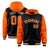 Custom Black Orange Raglan Sleeves Varsity Full-Snap Letterman Two Tone Hoodie Jacket